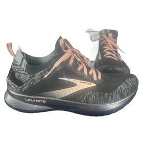 Brooks Levitate 4.0 Sz 9.5 Running Shoes Black Gray Coral Sneakers Lightweight